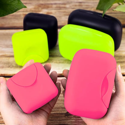 2 Pcs Plastic Soap Case Holder Container Box Home Outdoor Hiking Camping Travel Pink