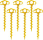Tent Stakes Sand Stakes for Beach Tent 6 Pack Spiral Anchor Stakes 9.4 Inch Heavy Duty Screw Canopy Stakes for Camping, Hiking and More (6, Yellow)