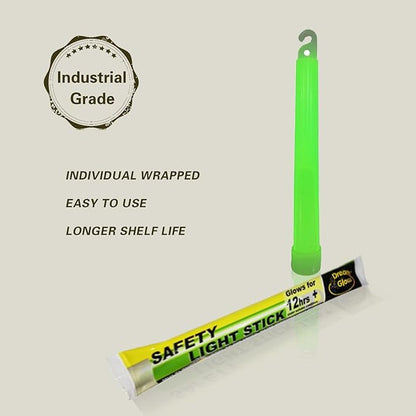 Industrial Grade Glow Sticks(12-90PCS) 6 inches Ultra Bright Emergency Light Sticks for Camping Accessories Hurricane Supplies,Earthquake, Survival Kit More Lasts Over 12 Hours……