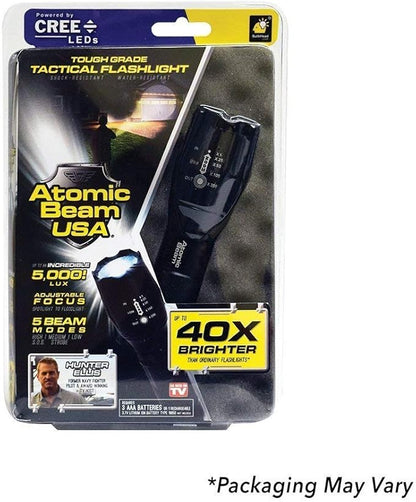 Atomic Beam LED Flashlight by BulbHead, 5 Beam Modes, Tactical Light Bright Flashlight (1 Pack)