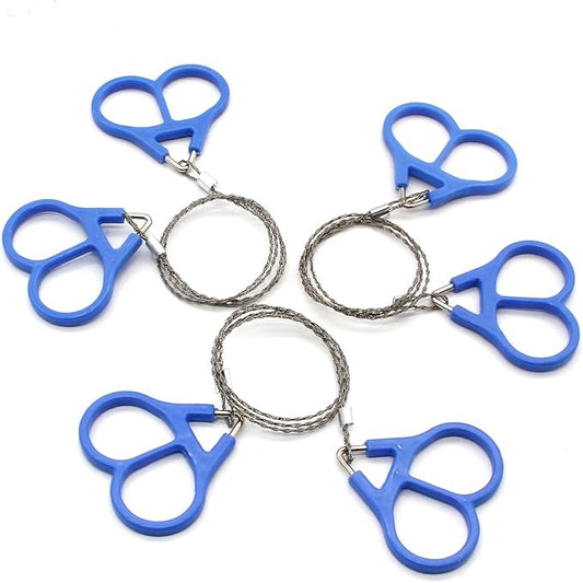 3 Pcs Survival Wire Saw Outdoor Emergency, Stainless Steel Mini Hand Pocket Saws Serrated Cutting Cable for Camping, Backpacking Gear, Hunting, Hiking, Cutting(Silver with Plastic Handle)