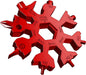 18 in 1 Snowflake Multi Tool, Phillips Flat Screwdriver Kit/Wrench/Bottle Opener, EDC Camping Gear, Gifts for Men (Red)