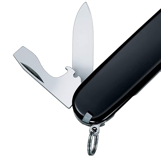 Victorinox Tinker Swiss Army Knife, 12 Function Swiss Made Pocket Knife with 2 Blades (Large and Small), Screwdriver and Wire Stripper - Black