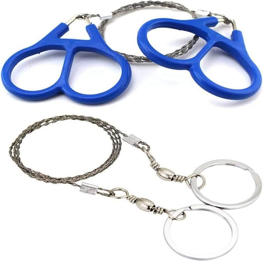 2 Pairs Survival Saw Wire Saws Universal Saw Camping Saw, Commando Wire Saw Bulk,Ideal for Survival Kits