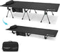 Gonex Camping Cot with Leg Extenders 2 in 1 Portable Ultralight Folding Cot for Adults Adjustable Height Supports 350lbs Sleeping Bed for Backpacking Travel Beach Home 74.8"x27.5"