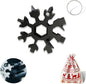 18-in-1 Snowflake Multi Tool Portable Stainless Steel Snowflake Bottle Opener/Flat Phillips Screwdriver Kit/Wrench Tools for Outdoor Camping Tool ,Christmas Gift (Black 1 PACK)