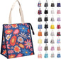iknoe Lunch Bag Insulated Lunch Bags for Women & Men, 9L Reusable Lunch Tote Portable Adult Thermal Large Lunch Cooler for Work Picnic Beach (Blue Flowers)