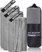 3Pack Quick Drying Soft Microfiber Towel, Sport Super Absorbent Bath Beach Towel Portable Gym Towel for Camping Swimming Running Yoga Golf Hiking Towel (Grey)