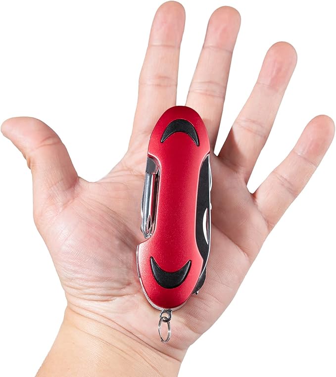 2 PCS Pack Foldable Pocket Swiss Style Army Knife, 12-in-1 Multitools Pocket Knife for Camping Hiking Multi Function Survival Tool