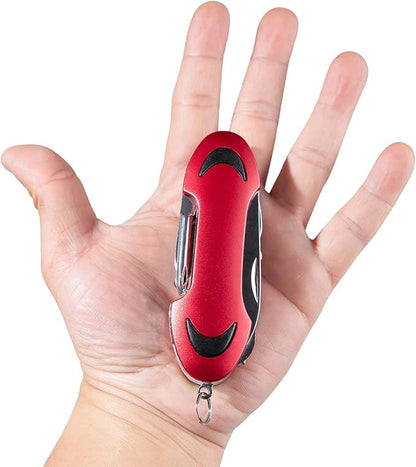 2 PCS Pack Foldable Pocket Swiss Style Army Knife, 12-in-1 Multitools Pocket Knife for Camping Hiking Multi Function Survival Tool