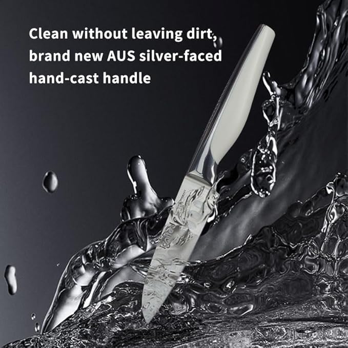 3.5 inch Paring Knife with Anti-slip Textured Handle, Hollow Edge Chef Knife, Razor Sharp Kitchen Knife with Dimples