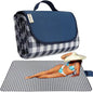 RUIBOLU Beach Blanket Large Picnic Blankets, 80x60in Sandproof Beach Mat for 2-4 Adults Waterproof Quick Drying Outdoor Picnic Mat for Travel Camping Hiking Festival Park Lawn (Dark Blue Plaids)