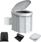 Portable Camping Toilet, Folding Toilet for Adults with Lid and Retractable Toilet Paper Holder, Waterproof Porta Potty with Carry Bag and Disposible Liners for Camping, Hiking, RV Travel, Road Trips