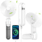 4 IN 1 Portable Handheld Fan,Personal Foldable Cooling Fan, Mini Pocket Fan,Desk Fan,Hand Fan,Flashlight,Power Bank,Table Lamp,Camping Travel Beach Fan, Birthday Gifts for Women Men(White)