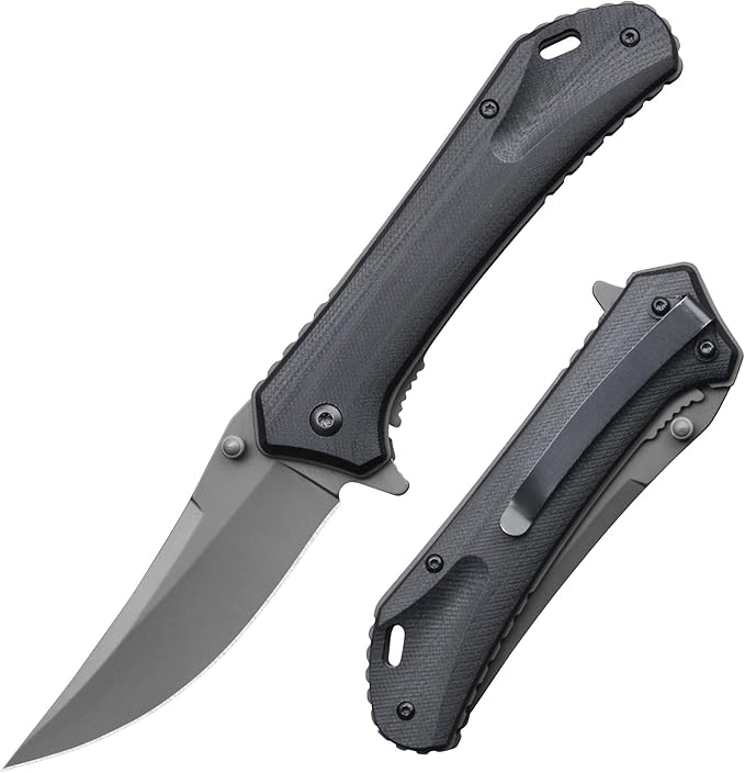 3.5 INCHES Blade Stainless Steel Folding Knife, Pocket Knife With Classic G10 Handle for Outdoor