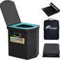 Upgrade XL Portable Toilet for Adults, Extra Large Portable Travel Floding Toilet, Camping Tall Toilets with Lid for Adults and Kids Compact Potty for Car,Hiking,Beach and Camping…