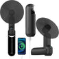 4 IN 1 Portable Handheld Fan,Personal Foldable Cooling Fan, Mini Pocket Fan,Desk Fan,Hand Fan,Flashlight,Power Bank,Table Lamp,Camping Travel Beach Fan, Birthday Gifts for Women Men(Black)