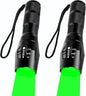 2 Pack Tactical Green Light Flashlight Single Modes Zoomable LED Hunting Light for Night Vision