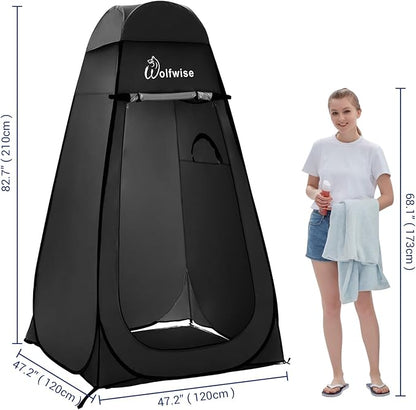 WolfWise Pop Up Privacy Shower Tent Portable Outdoor Sun Shelter Camp Toilet Changing Dressing Room