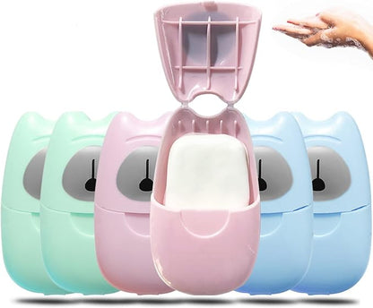 6 Boxes (300 Sheets) Mini Disposable Portable Travel Paper Hand Soap Sheets for Outdoor, Camping Hiking