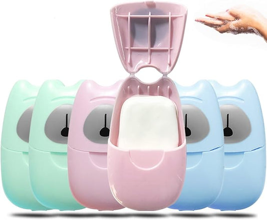 6 Boxes (300 Sheets) Mini Disposable Portable Travel Paper Hand Soap Sheets for Outdoor, Camping Hiking