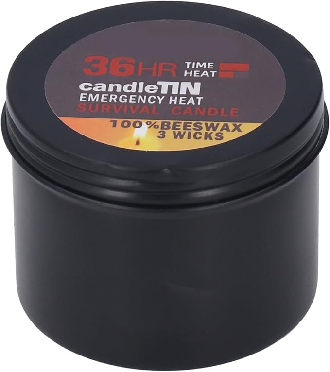 3 Wick Survival Candle, Beeswax Emergency Candle Natural Aroma 36 Hour Long Burning Candles, Outdoor Emergency Candle Light Source for Blackout, Camping, Fishing, Hunting