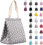 iknoe Insulated Lunch Bag for Women, 9L Sturdy Wide-Open Foldable & Portable Lunch Tote with Interior Pockets, Water-resistant Thermal Lunch Cooler for Adults Picnic Beach (Grey Waveform)
