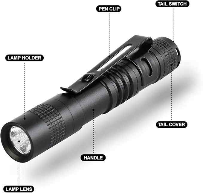 3 PCS LED Pen Light, Pocket Flashlight with Clip for Nurses, Portable Mini Flashlight Handheld Pen Light for Emergency, Overhaul, Outdoor Camping