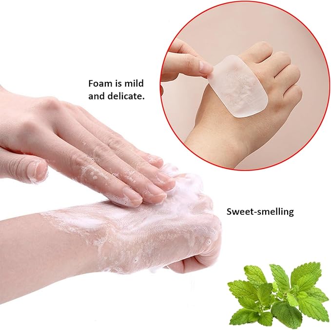6 Boxes (300 Sheets) Mini Disposable Portable Travel Paper Hand Soap Sheets for Outdoor, Camping Hiking