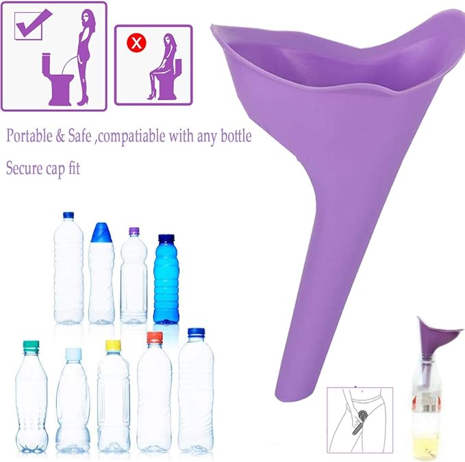 2Pack Female Urination Device, Female Urinal Silicone Funnel Urine Cups Portable Urinal for Women Standing Up to Pee Funnel Reusable Women Pee Funnel, Camping,Outdoor,Travel, Activities