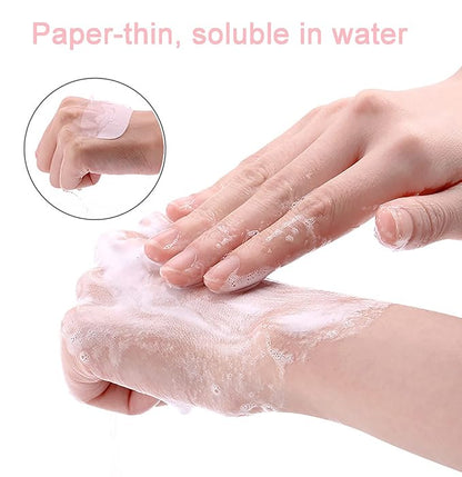 2 Packs (100 Sheets) Mini Portable Disposable Travel Paper Soap Sheets Foaming Hand Washing Bath Scented Paper Soap hand soap for Indoor, Outdoor, Travel, Camping Hiking