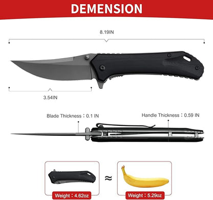 3.5 INCHES Blade Stainless Steel Folding Knife, Pocket Knife With Classic G10 Handle for Outdoor