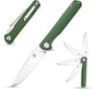 Sitivien ST101 Folding Knife, D2 Steel Blade+G10 Handle Tool Knife, EDC Pocket Knife for Outdoor, Camping, Hunting, Survival (Army green)