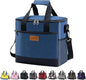 iknoe Large Cooler Bag Collapsible, 15L Insulated Bags, Leakproof Lunch Cooler Tote with Multi-Pockets for Adult, Insulated Lunch Box for Beach, Picnic,Work, Blue 24-Can