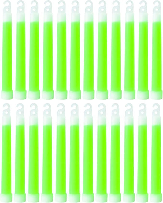 24 Pack Bright Glow Sticks Emergency Green Glow Sticks with 12 Hour Duration Chem Lights Sticks for Camping, Lights Parties, Emergency Light, Survival Kit, Blackout, Kids Activities