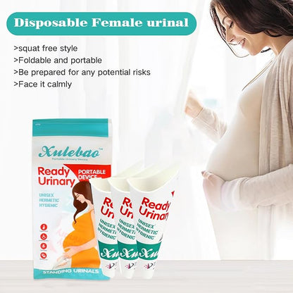 50 pcs Disposable Urinal for Women, Portable Urinal for Women Standing Up to Pee, Paper Female Urination Device for Travel，Camping, Outdoor, Pregnant Women and The Elderly…