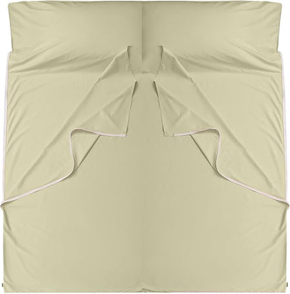 Brand - GANNAFEE Cotton Sleeping Bag Liner with Zipper - 100% Cotton Travel Sheet Sleep Sack Adult - Travel Sleeping Bag for Hotels Camping Hiking