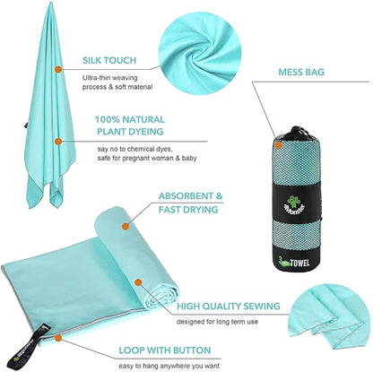 4Monster Camping Towels 3 Size at 1 Pack,Quick Dry Microfiber Towel,Beach Travel Towel Ultra Compact,Soft Gym Towel for Hiking Yoga Travel Sports Backpacking Trip and Pool