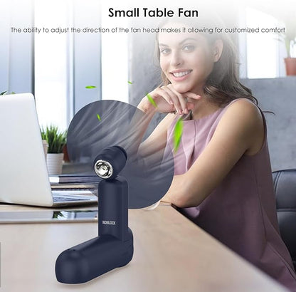 4 IN 1 Portable Handheld Fan,Personal Foldable Cooling Fan, Mini Pocket Fan,Desk Fan,Hand Fan,Flashlight,Power Bank,Table Lamp,Camping Travel Beach Fan, Birthday Gifts for Women Men(Blue)
