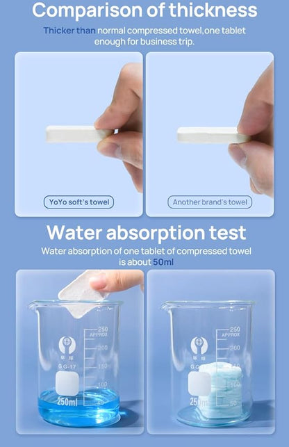 24pcs Cotton Plus Thickened Compressed Towel Mini Compressed Towel Disposable Portable Cleansing Wipe Face Wash Towel Reusable (Expand 9.9 x 11.8 inches)