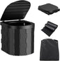 Portable Toilet for Camping,Folding Toilet with Lid,Foldable Car Travel Toilet Portable with Carry Bag for Camping,Car,Travel, Outdoor,Hiking,Backpack,Trips,Tent,Boat,Beach,Traffic Jam,Home (Black)