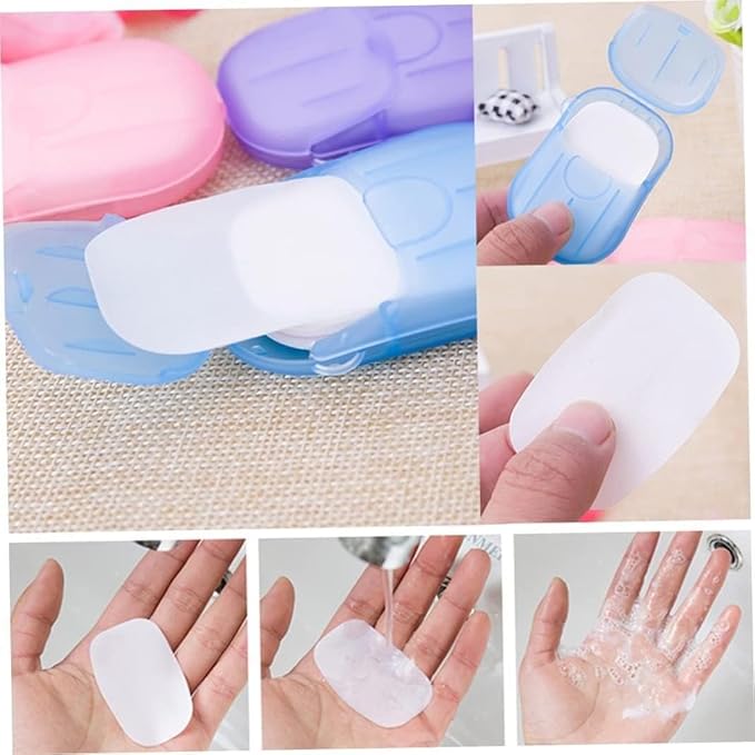 500 Sheets Disposable Soap Paper 5 Boxes Hand Cleaner Fragrance Mini Color Soap Paper for school Indoor, Outdoor, Travel, Camping Hiking