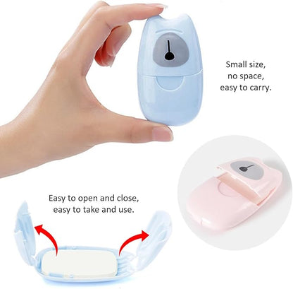 6 Boxes (300 Sheets) Mini Disposable Portable Travel Paper Hand Soap Sheets for Outdoor, Camping Hiking