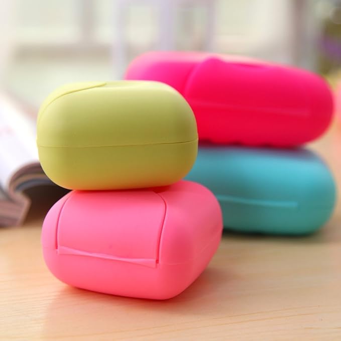 4 Pcs Plastic Soap Case Holder Container Box Home Outdoor Hiking Camping Travel Assortment Colors
