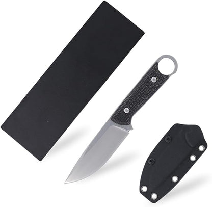 3.38 Inches D2 Steel Fixed Blade Knife,with Kydex Sheaths,for Camping,Hunting,Outdoor Activities 1048A1, realbbh8