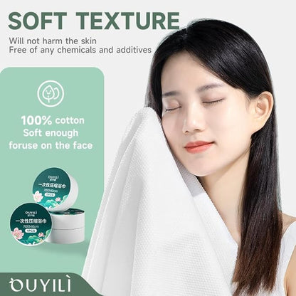 5 PIECES LARGE COMPRESSED TOWELS 55 INCHES x 28 INCHES Disposable Bath Towels Portable Thick Paper Towels Reusable Great for hiking, outdoor camping, swimming at The beach and traveling!