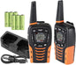 Cobra ACXT645 Waterproof Walkie Talkies for Adults - Rechargeable, 22 Channels, Long Range 35-Mile Two-Way Radio Set (Pack of 2)), Black and Orange, 1.74 x 2.54 x 6.74 inches