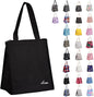 iknoe Lunch Bag Insulated Lunch Bags for Women Men Reusable Lunch Tote Portable Adult Thermal Large Lunch Cooler for Work Picnic Beach-Plain Black