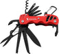 16 in 1 Multi Tool Tactical Knife Camping essential Survival Knife with Knife, Scissors, Saw, Wine Opener, Multiple Screwdrivers, Key Chain Easy Carry, Fish Scaler (Red)