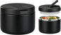 12oz Kids Soup Thermo for Hot Food Insulated Vacuum Food Jar with Buckle Lid, Stainless Steel Wide Mouth Leak Proof Lunch Container for School Travel-Black